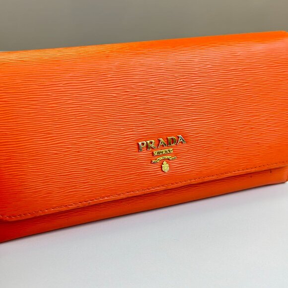 Prada Orange Leather Wallet - Picture 7 of 8